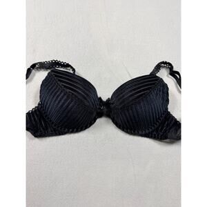Adore Me Evie Push Up Plunge Bra Black Velvet Size 36B NEW Unworn